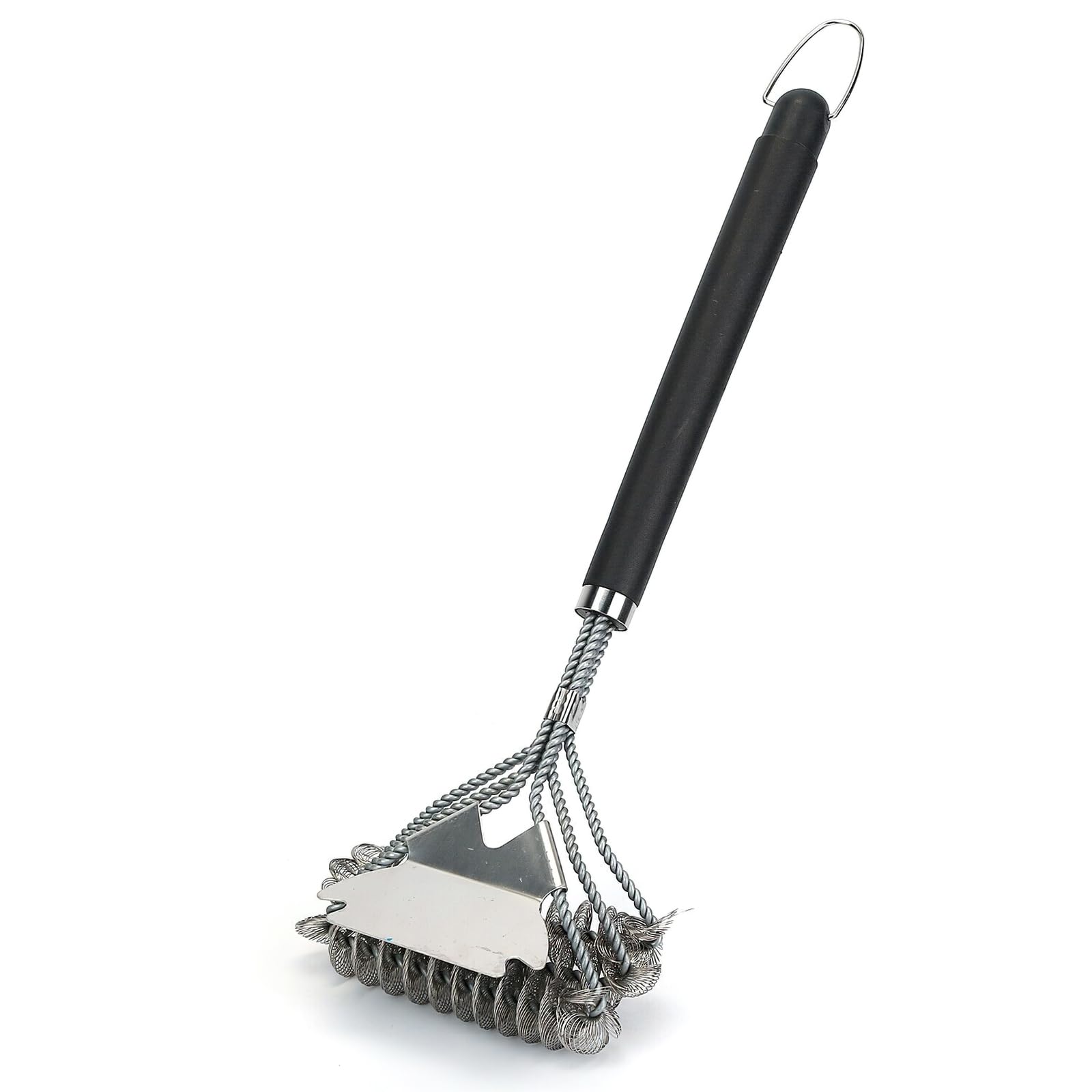 18" Grill Brush and Scraper - Stainless Wire Cleaner for Outdoor Gas/Porcelain/Charbroil Grates - Safe Accessories and Gifts for Men