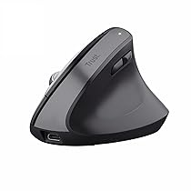 Trust Bayo+ Mouse Verticale Wireless Bluetooth + RF 2.4GHz, Ridurre la Tensione del Braccio e del Polso, 53% Plastica Riciclata, Mouse Ergonomico Ricaricabile Multidispositivo PC Laptop Mac – Nero