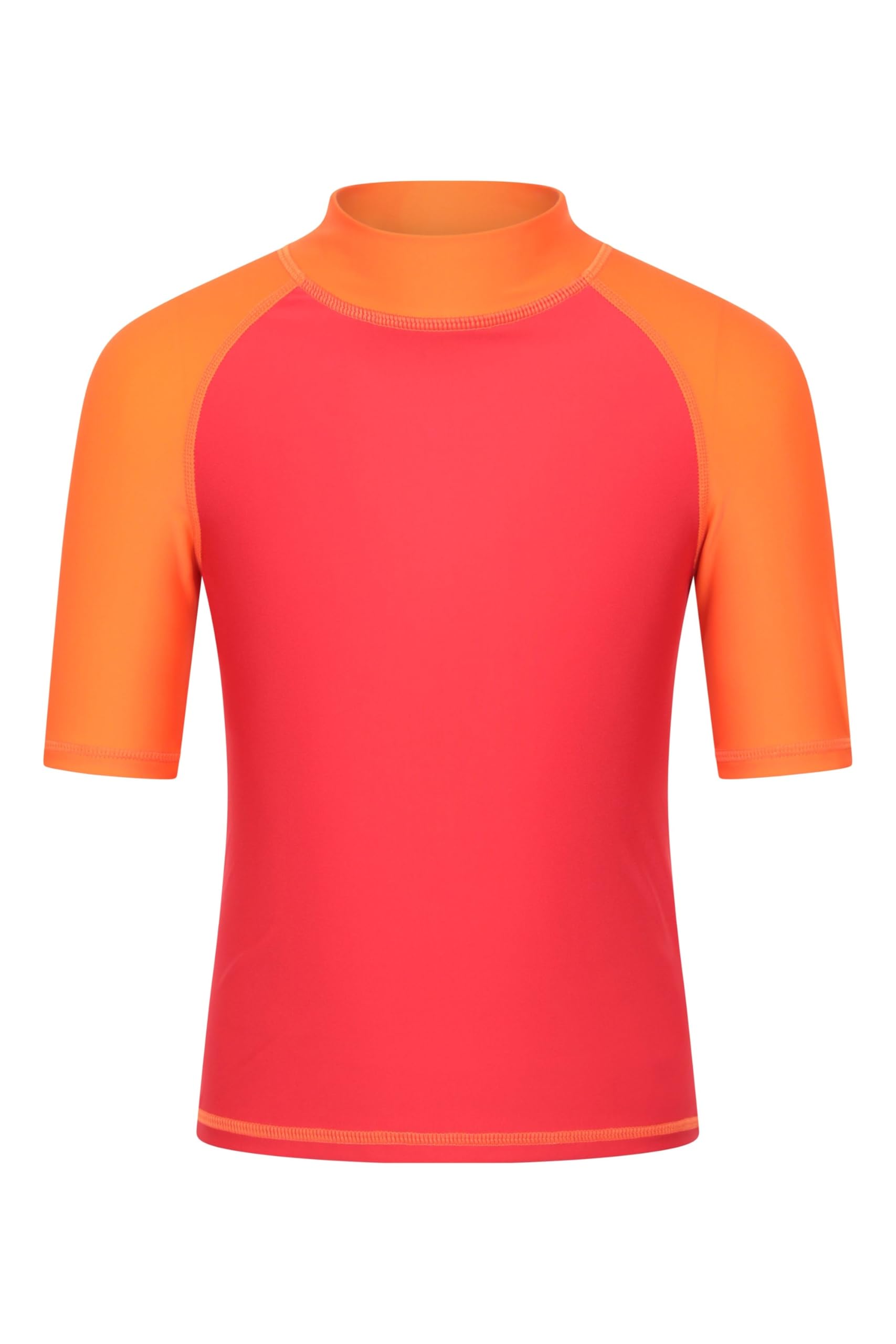 Mountain Warehouse Short Sleeves Kids Rash Vest - UPF50+ Sun Protection Rash Guard, Fast Dry, Flat Seams Childrens Top - for Spring Summer, Swimming Dark Red (Plain) Teen Size 13 Years