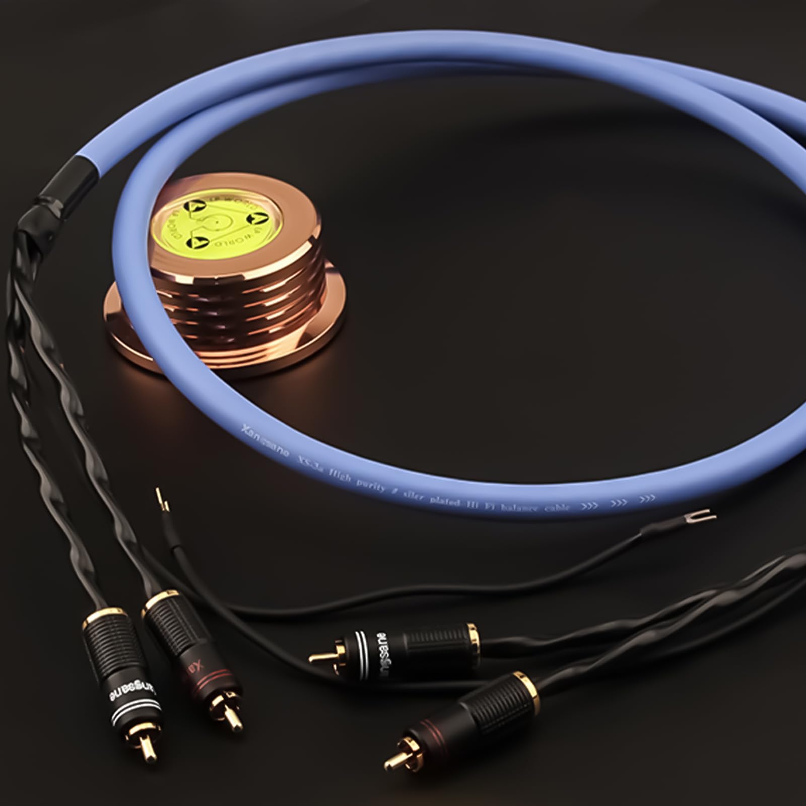 Spine stereo Cavo adattatore Vinili Tonearm Cavo Argento Placcato Vinili Cavo con Estensione Filo di Terra Ricambio Home Theater