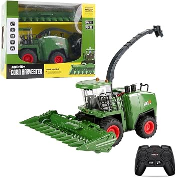 Remote Control Combine Harvester Tractor Toy, 1/24 2.4G RC Tractor Truck with Spray/Light/Sound Effects, Farm Toys Birthday Gift RTR Version