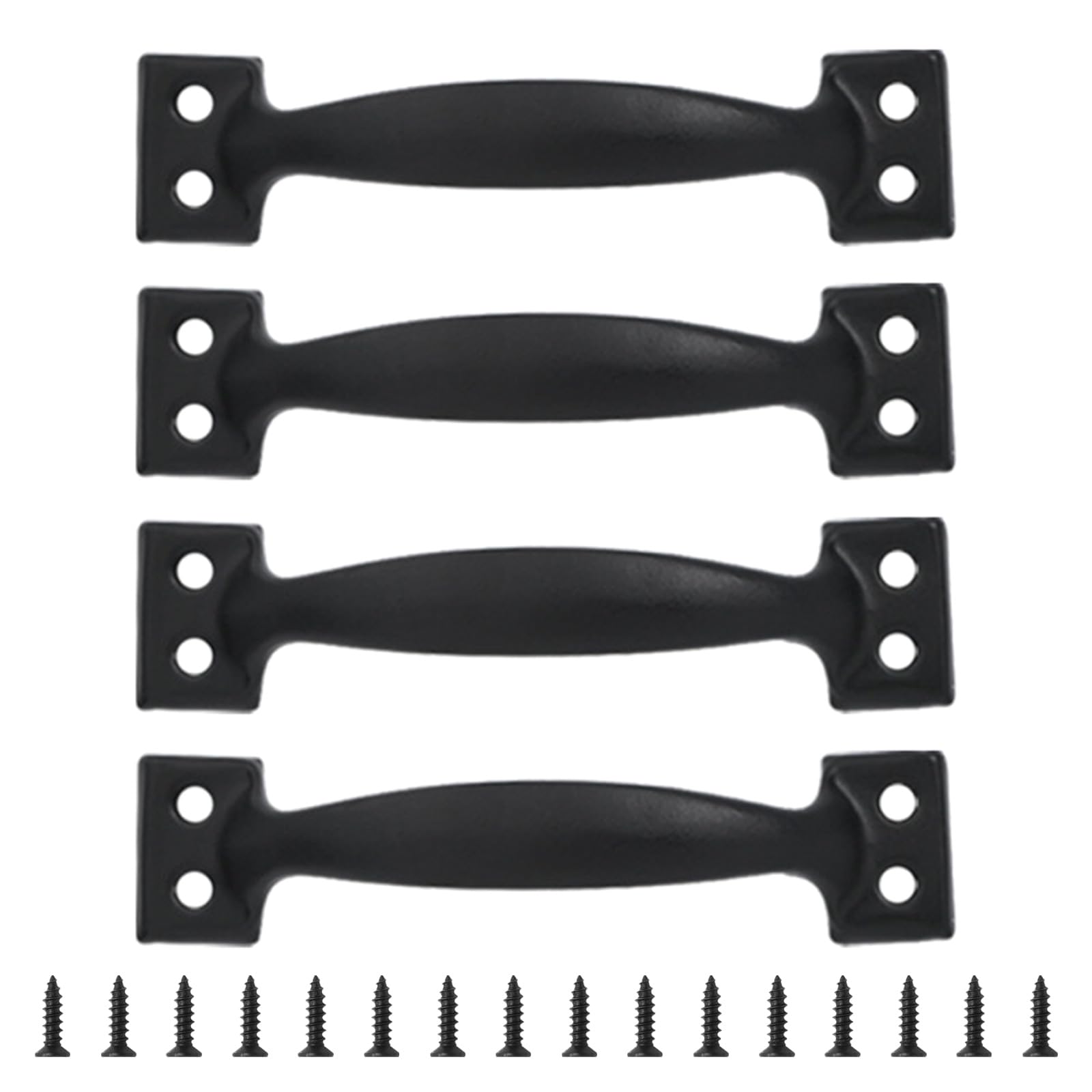 MICFENY 4pcs Barn Door Pulls Metal Handles for Cabinets and Wood Iron Furniture Knob Practical Home Hardware