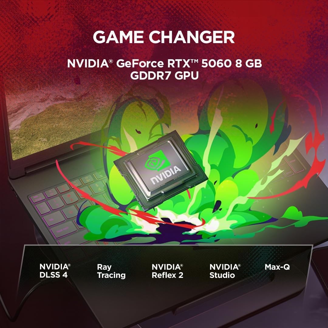 Lenovo Legion 5 Gaming AI Laptop | 15.3" WQXGA OLED 165Hz Display | AMD Ryzen 7 250 | 32GB RAM | 1TB SSD | NVIDIA GeForce RTX 5060 | Windows 11 | QWERTZ | Schwarz | 3 Monate GamePass