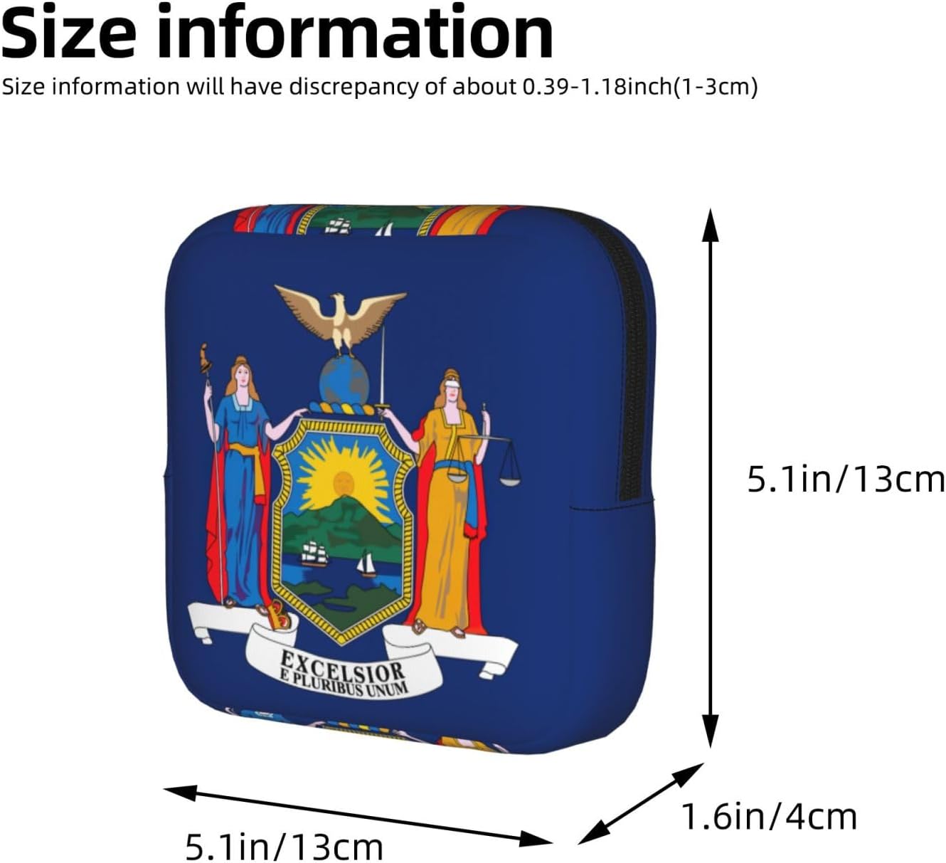 New York Flag Print Women Period Bag Sanitary Pouch Portable Pad Pouch Tampon Holder Small Zipper Pouch Storage Bag