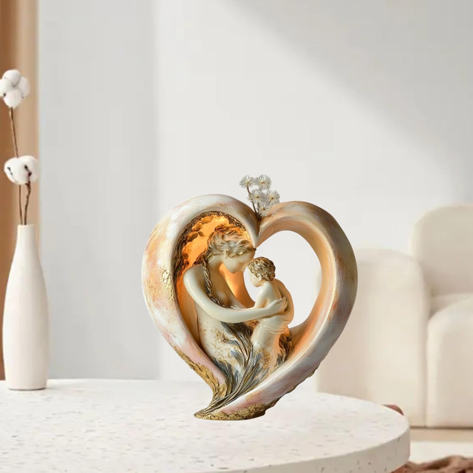 KESOTO Figurine de Mère et Enfant pour Décoration de Table, Style B