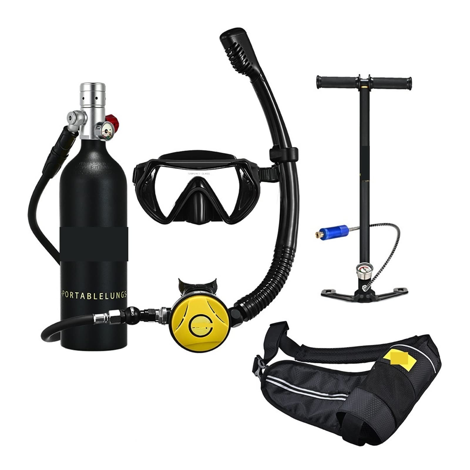 Mini-Tauchflasche Schnorchel-Unterwassertauch-Rebreather-Tauchgerät, Tragbare Tiefschnorchelausrüstung
