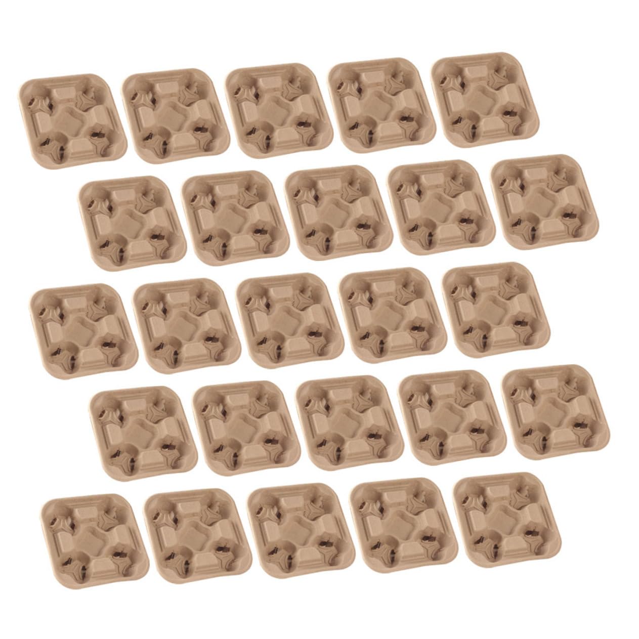 Cabilock Cup Holder Carrier Tray 25 Pcs Disposable Paper Trays for Takeout Coffee Leakproof Easy to Carry