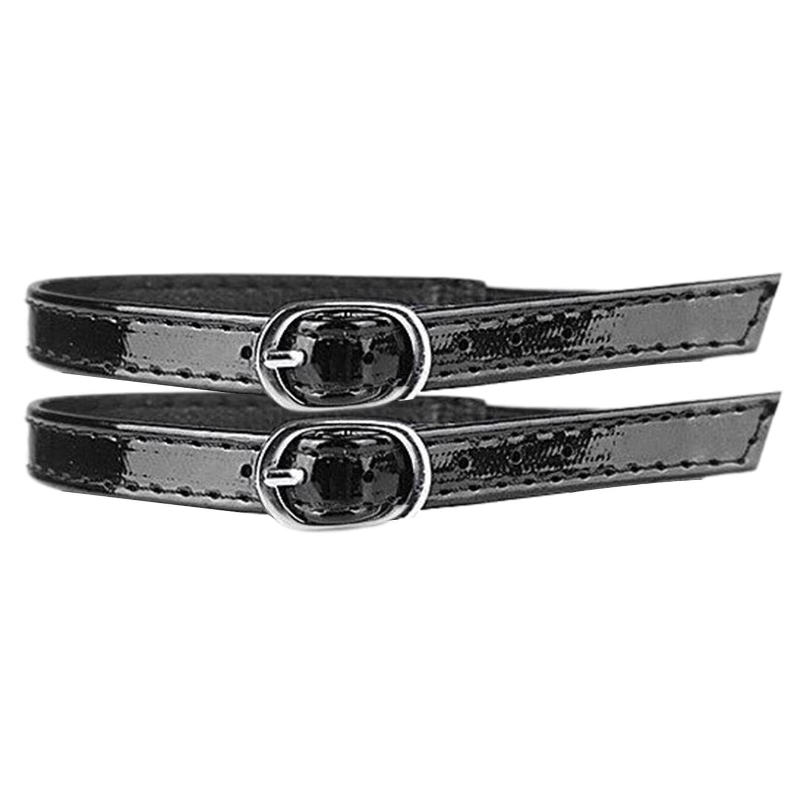 Dubbulon Women's Black Shoe Straps For Heels - Elastic Shoe Straps For High Heels, Anti Loose Shoelace Belt, Shoe Strap Extender For Heels