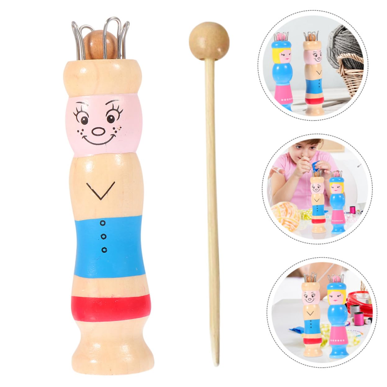 KALLORY Wooden Knitting Machines Yarn Wool Knitter Craft Knitting Tool for Home Use