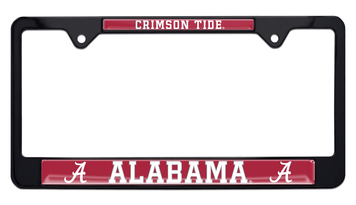 Elektroplate Officially Licensed University of Alabama Crimson Tide 3D Doming Black All-Metal Standard Size License Plate Frame Tag Holder for Cars/