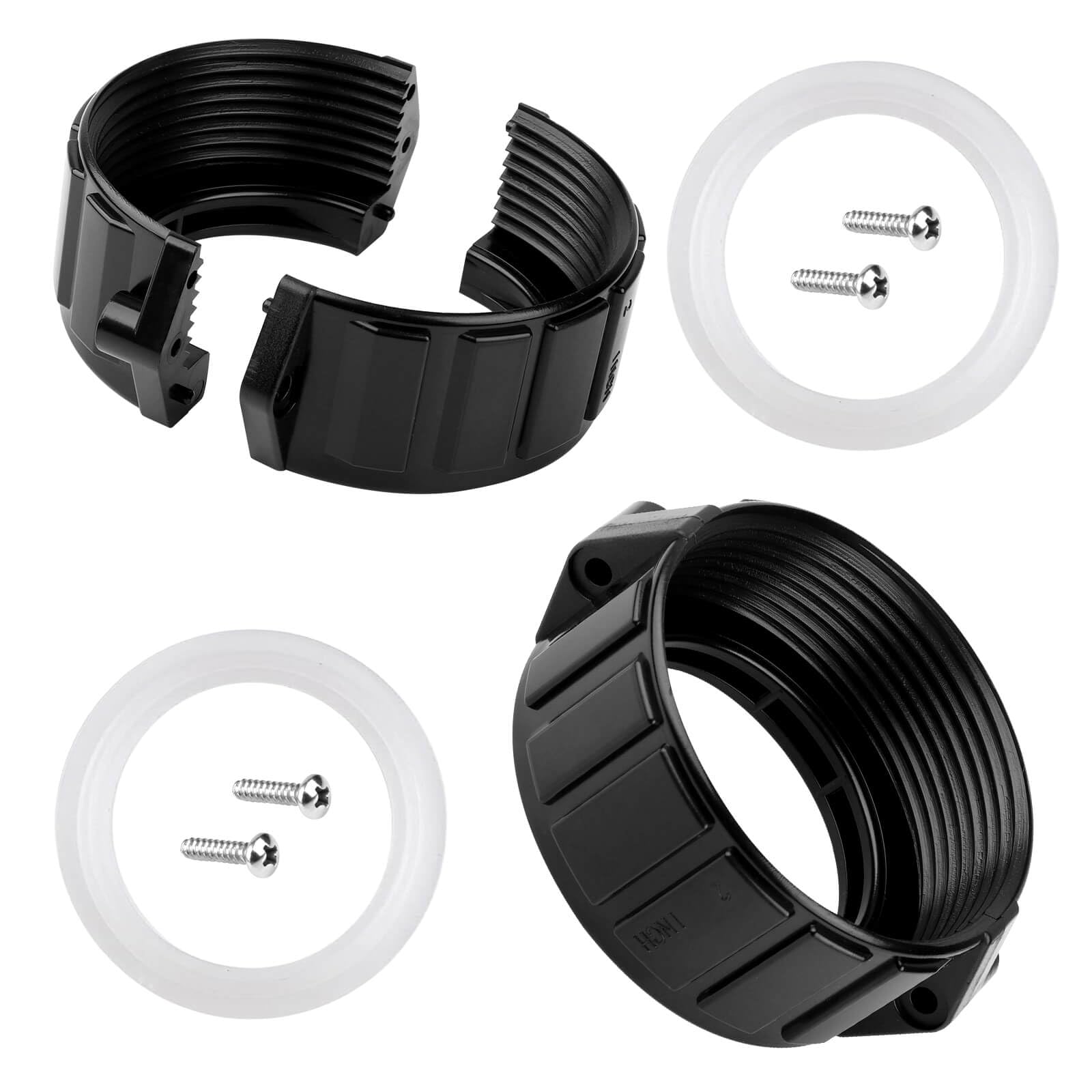 Fuoequl Hot Tub Split Nut, 2" Hot Tub Fittings for Balboa Gecko Hot Tub Heater Split Nut Unions for Actual 2 lnch Heater Assembly (2pc)