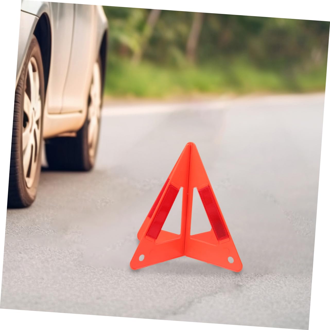 GLEAVI Segnale di Avvertimento per Auto Triangolo di Segnalazione Segnali di Avvertimento Triangolari Triangolo di Emergenza Triangoli per Camion Rosso Plastica