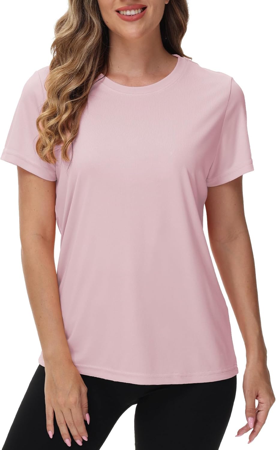 NEYOUQE Golf t Shirts for Woman Casual Pink Women's Summer Short Sleeve Fashion Workout Tops Athletic Beach Outfits Activewear XXL