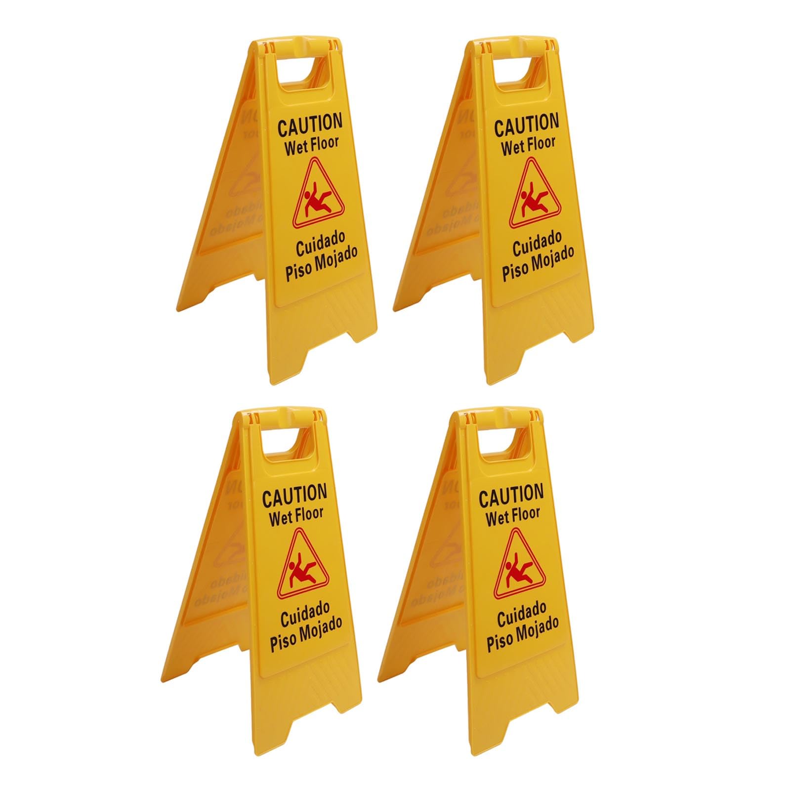 Hyuduo Letrero de Precaución para Suelo Mojado, Marco Plegable con Texto en Inglés y Español para Restaurante, Tienda, Oficina, Uso Interior y Exterior