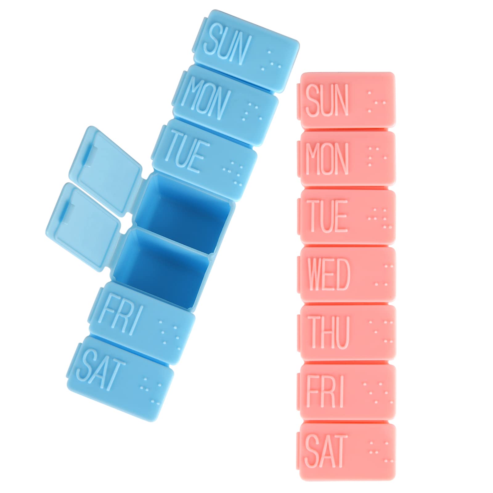 2Pack Weekly Pill Organizer,7 Days Pill Cases Travel Daily Pill Box Medicine Organizer Pill Box 7 Day Pill Organizer Weekly for Fish Oil, Calcium