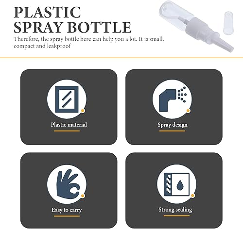 Miniatura 4 de EXCEART 5pcs Nasal Spray Botellas de Plástico Bomba Pulverizador de Niebla 0.3 fl oz Nariz Spray Botella recargable Botella de spray nasal, botellas