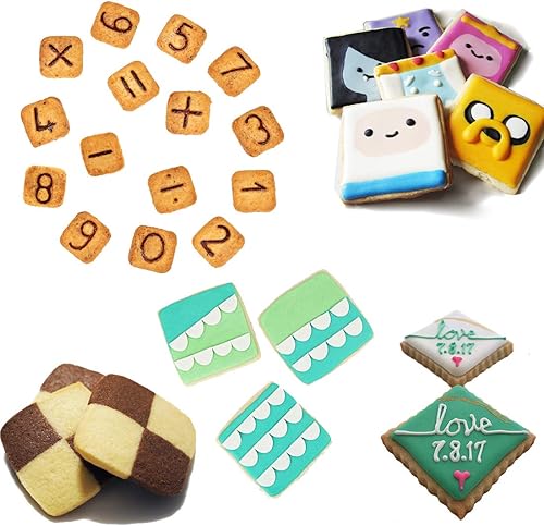 Miniatura 9 de Antallcky Juego de 5 cortadores cuadrados de galletas de 2 pulgadas, 2.5 pulgadas, 3 pulgadas, 3.5 pulgadas, 4 pulgadas, moldes cuadrados de acero