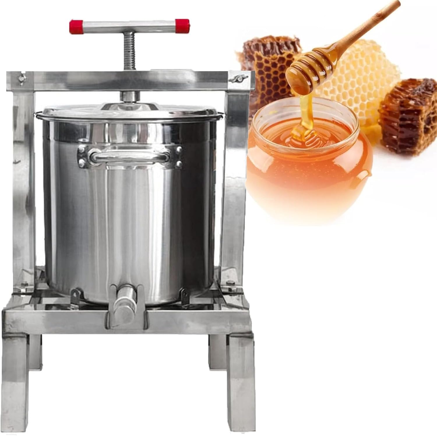 Hydropress Manuelle Obst-Weinpresse für Apfelwein und Saftherstellung, Edelstahl-Saftpresse für Äpfel, Trauben und andere Früchte, ideal für Heimbrauen