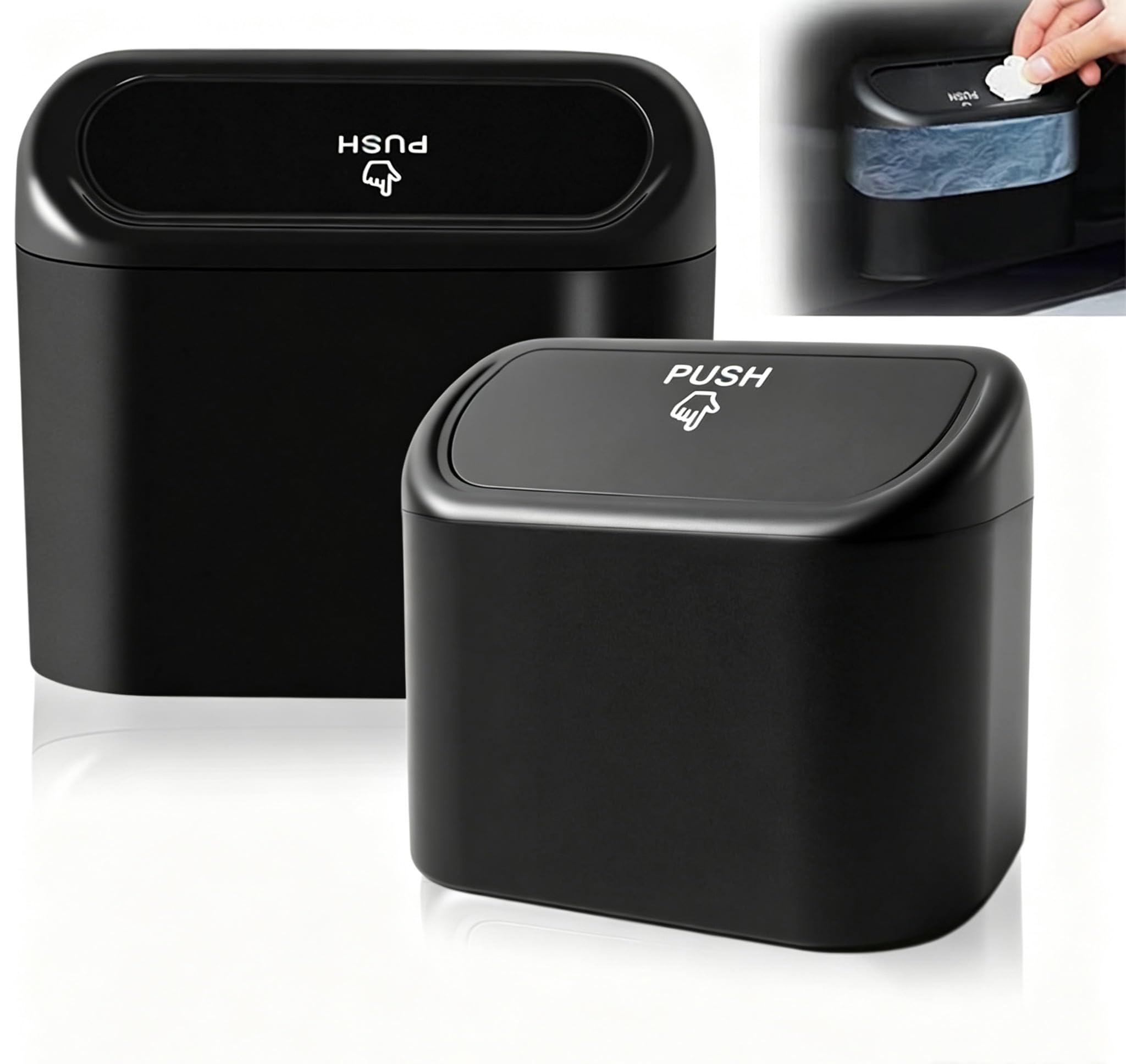 weihuif Mini Car Trash Can for CRV 2023-2024, Multi-purpose Car Rubbish Bin for Car Tidy, Cute Car Accessories for Cars,B/2 Pack