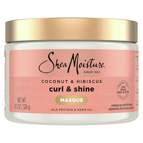 SheaMoisture Hair Mask Coconut & Hibiscus for Dry Curls Hair Mask with Shea Butter 11.5 oz