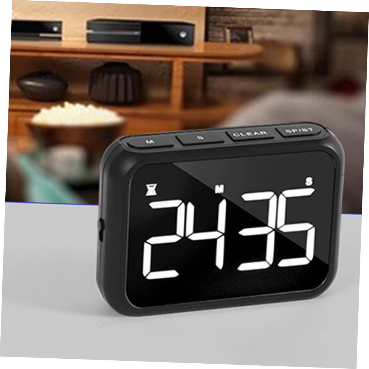 TOPBATHY 3st Wecker Digitaler Küchentimer Elektronisch Uhr USB-Timer Großbildschirm-Touch-küchen Digitaler Countdown- Mechanischer Für Die Küche Alarm Nacht Kochen Abs Black