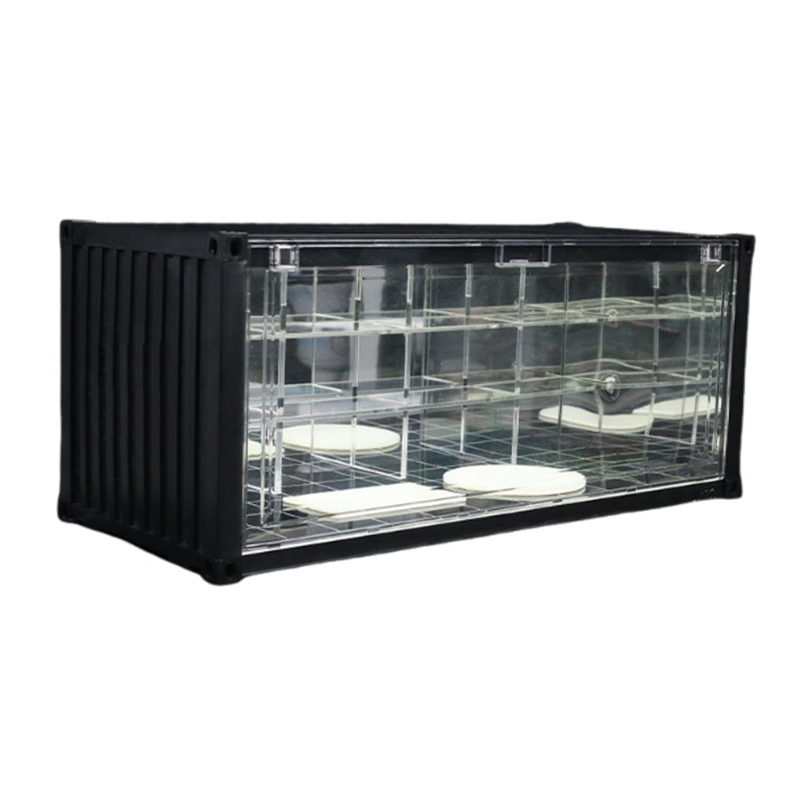 Vitrina Expositora Coche Escala 1/64 con Luz - Estructura PP Robusta, 38.7x16x16.5cm, Decoración Escritorio Coleccionables