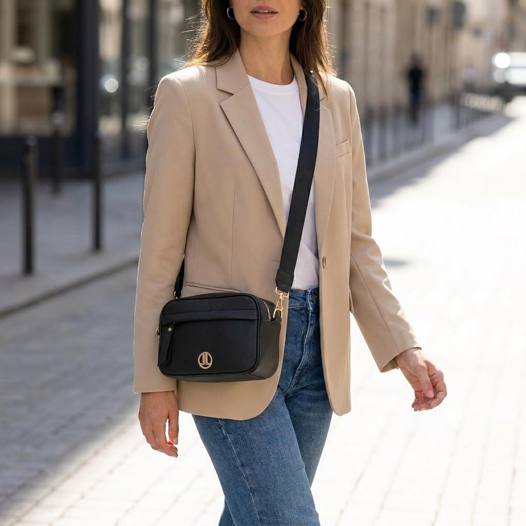 LANCETTI Borsa Donna in PU, Borsetta Zaino con Chiusura a Zip, Elegante