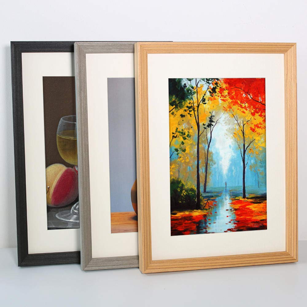 Bilderrahmen Fotorahmen Bildergalerie Massivholz Grau Wand 26,5 × 38 cm