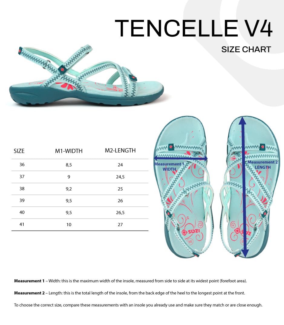 Izas Tencelle V4 Sandalias de Mujer para Verano para Senderismo y Trekking. Calzado de Caminar Deportivo y Cómodo. Sandalias Planas con 3 Ajustadores. Color Azul