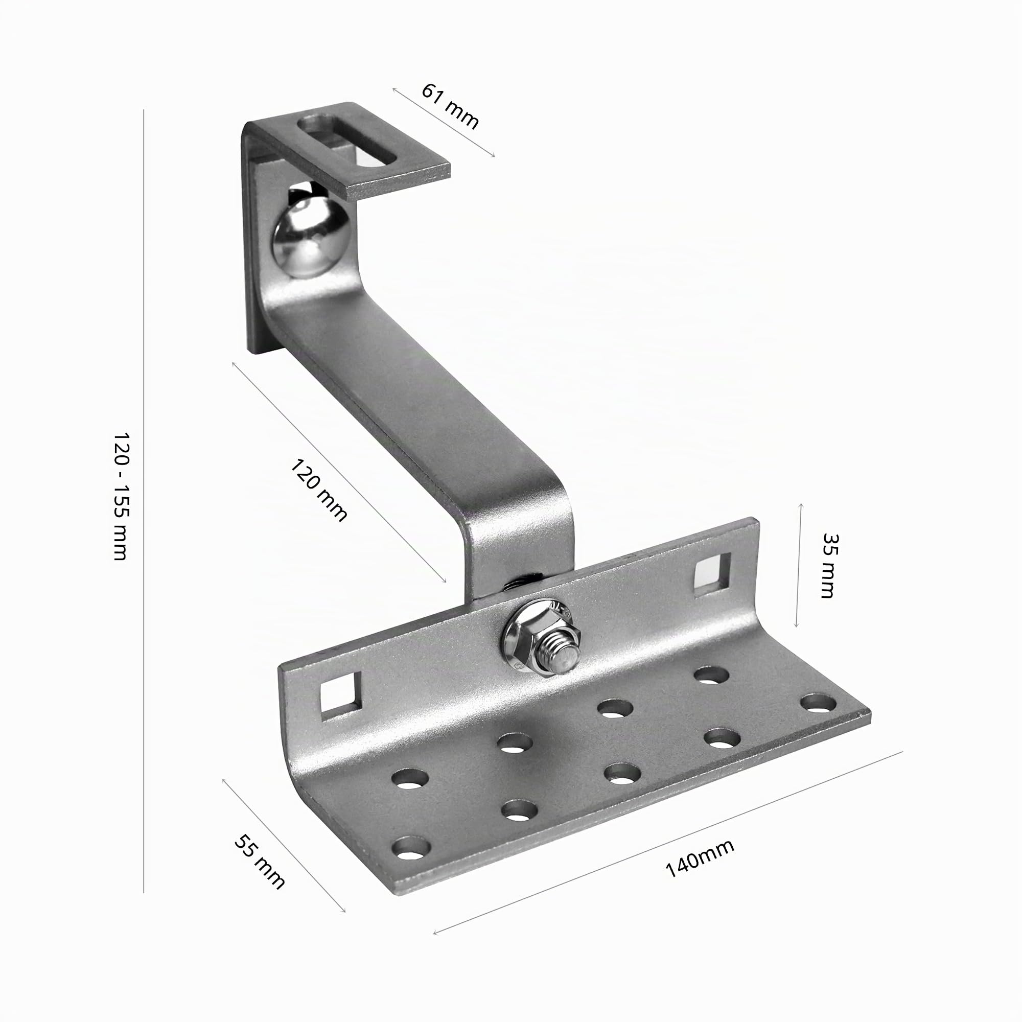 SUNEX® Dachhaken Photovoltaik Solarpanel MS6, 3-fach verstellbar, Stärke 5/5/5 mm, Edelstahl 1.4016, PV Dachhalterung für Ziegeldach, Solar Befestigung für Solarmodule und Montageschiene, 35 Stück