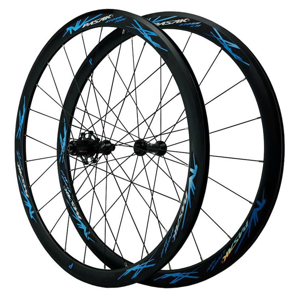 HOMSXPAC 700C Road Bicycle Wheelset, 40MM V Brake Aluminum Alloy Sealed Bearing 24H Round Spokes Bike Front & Rear Rim Compatible 8-12 Speed