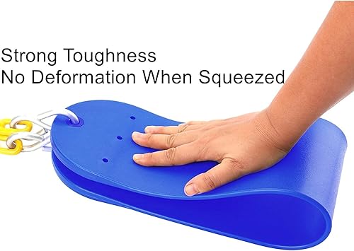 Miniatura 3 de Yangogle Paquete de 2 columpios azules resistentes de 66 pulgadas con cadena recubierta de plástico, juego de accesorios de repuesto con ganchos a