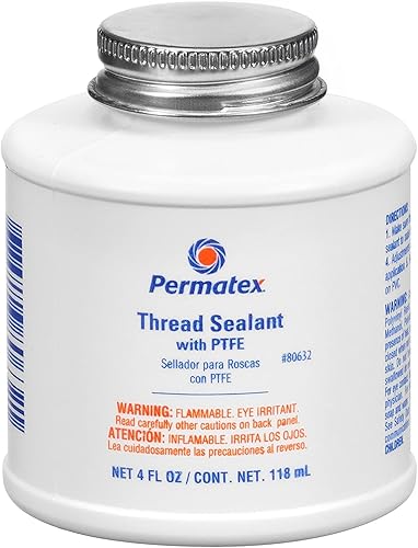 Permatex 80633-12pk sellador de hilo con politetrafluoroetileno, 16 onzas. (Paquete de 12), 4 oz , paquete de de 1, Crema