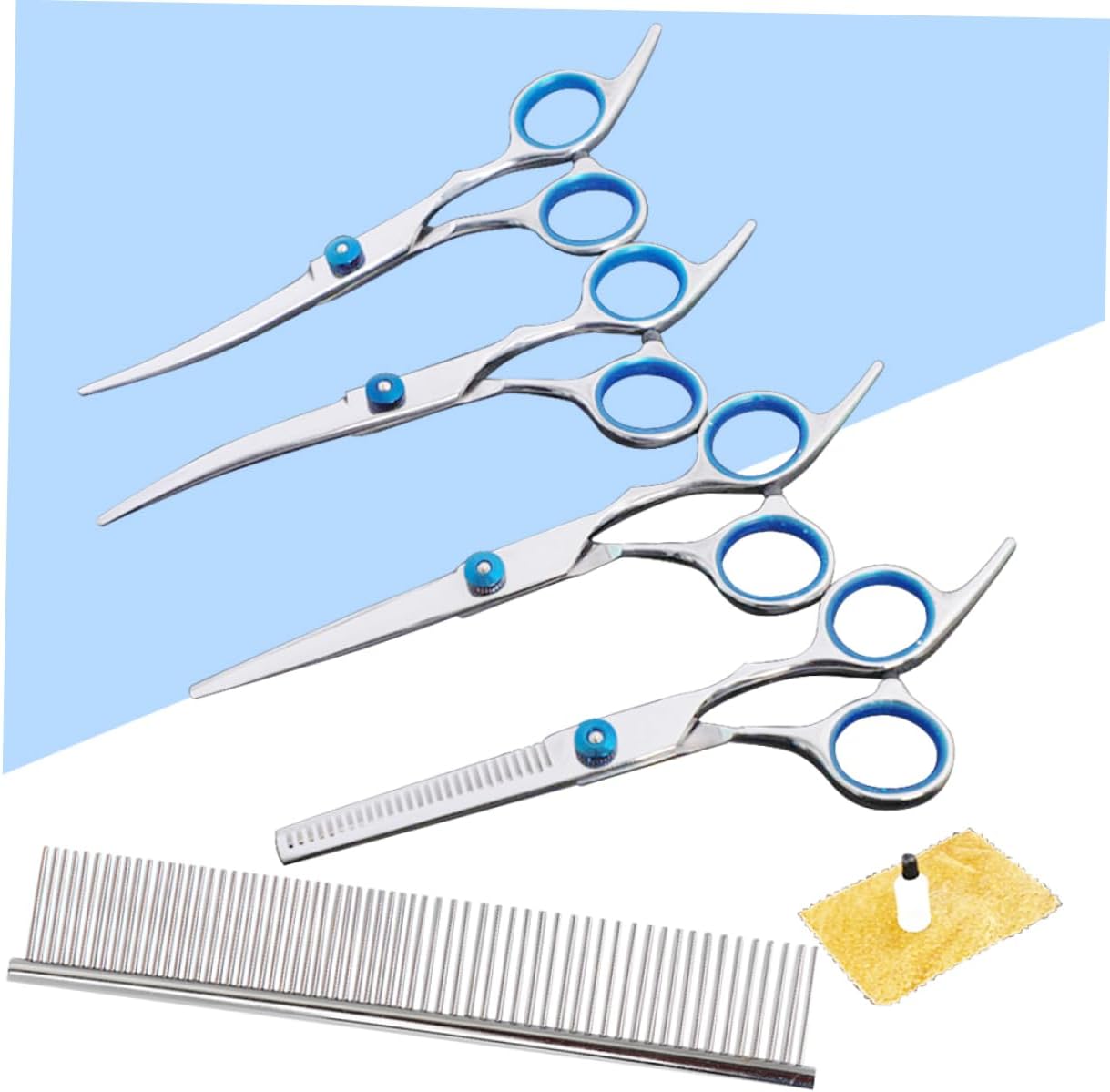 Kisangel 8pcs Portable Hairdressing Scissor Pet Grooming Durable Hair Cutter for Dogs and Cats Lightweight and Easy to Store