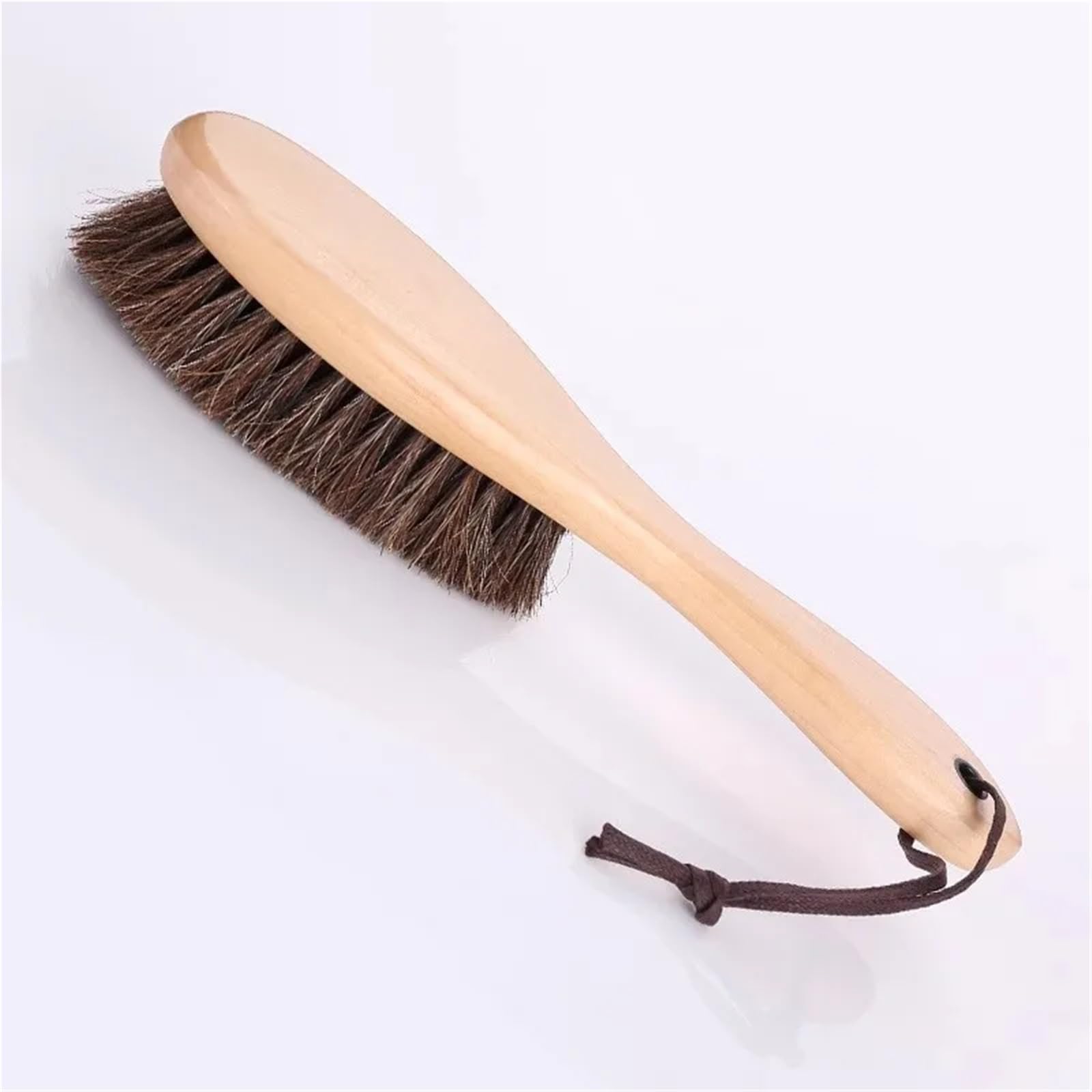 Mantelbürste aus massivem Holz, Bürste mit langem Griff, Mantelreinigung, Schuhbürste, Schuhbürste, Schuhbürste für Reinigung(Brown)