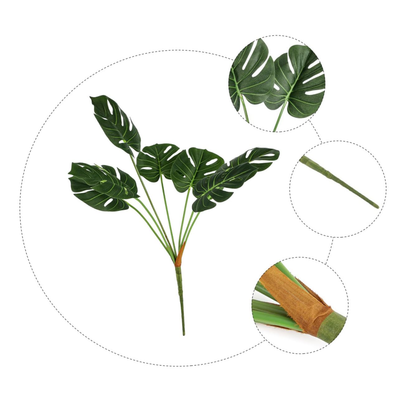 Zerodeko 3 Stücke Grün Künstliche Pflanze Ornament Lebensechte Faux Laub Blatt Dekoration Für Wohnkultur