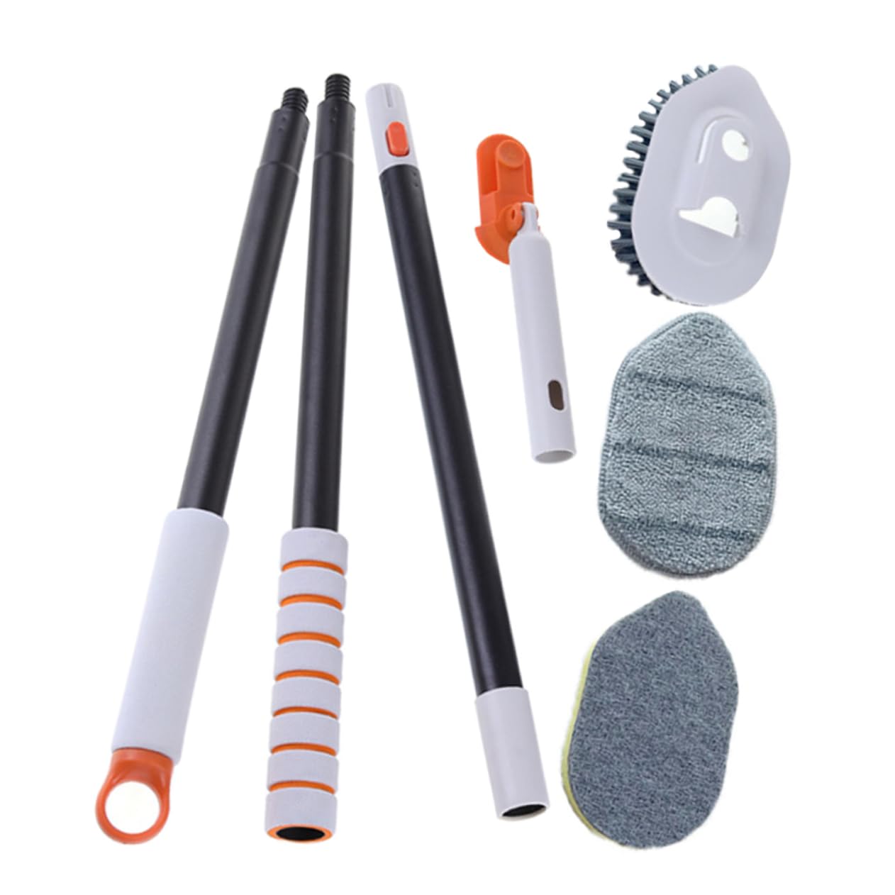1 Juego Escobilla de Limpieza de Multi Funcional con Mango Extensible y Cabezal Reemplazable para Baño y Cocina para Grietas y Esquinas Completo Caja