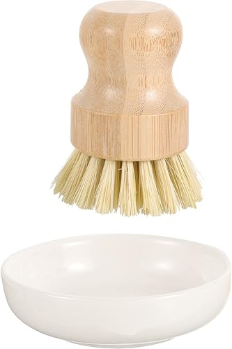 Miniatura 3 de LIFKOME Juego de cepillos de limpieza de cocina, cepillo de mango de madera natural para cepillo de limpieza de cocina