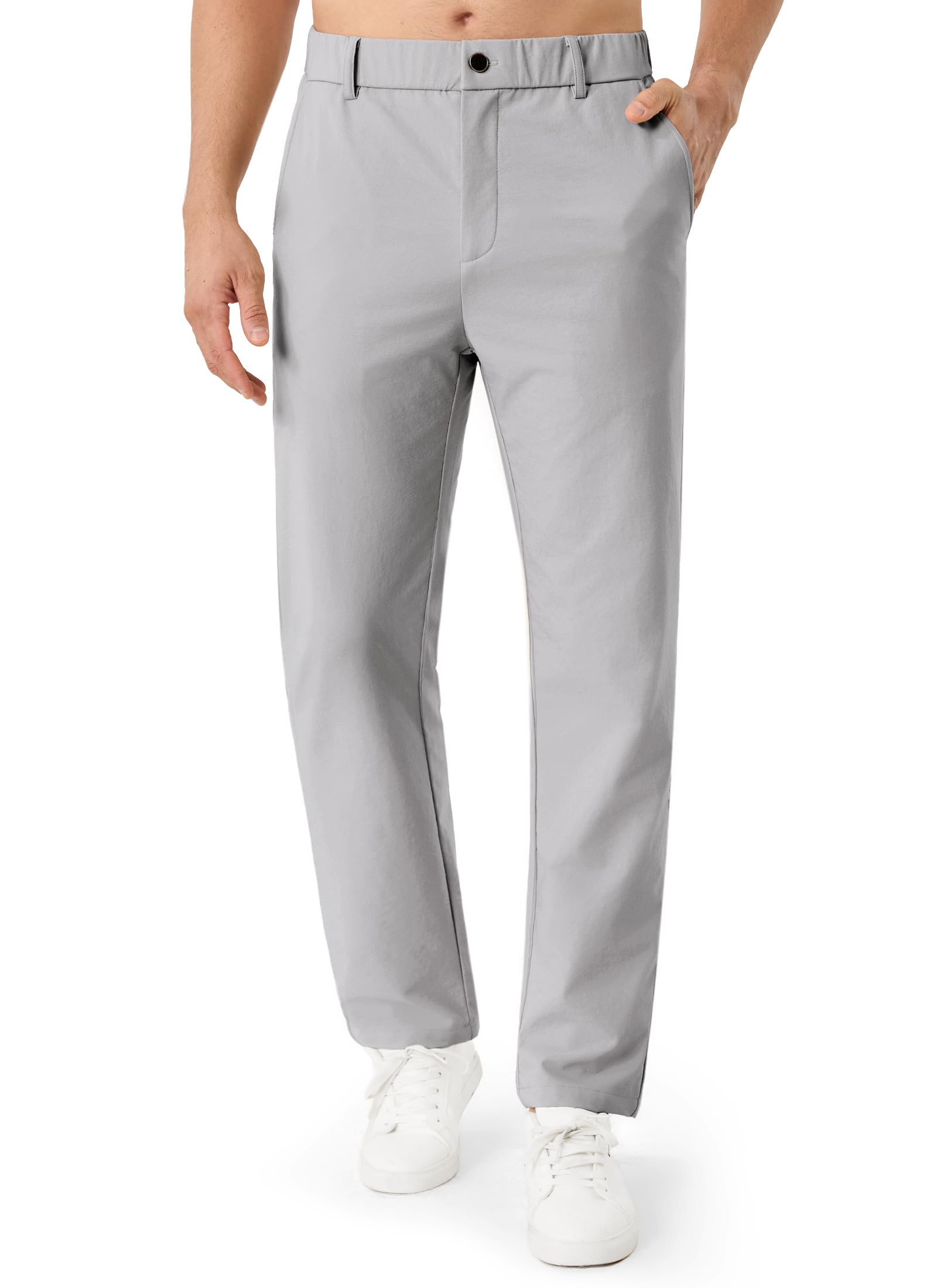 Mens Golf Pants Waterproof Stretch Work Pants 30 32 34 Quick Dry Lightweight Casual Comfy Trousers with Pockets