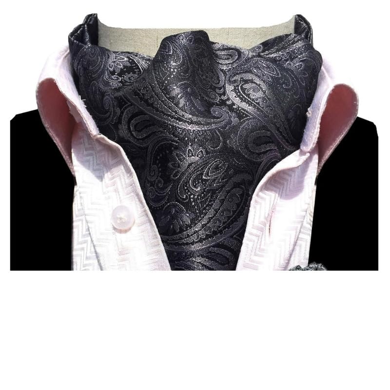 Image of MIPPO Men's Ascot Paisley Floral Jacquard Woven Gift Cravat Tie