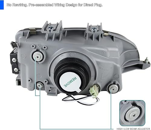 Miniatura 4 de SPEC-D TUNING Faros delanteros negros + luces de esquina ámbar compatibles con Honda Civic 2/3Dr EG Coupe Hatchback L+R Par de faros delanteros