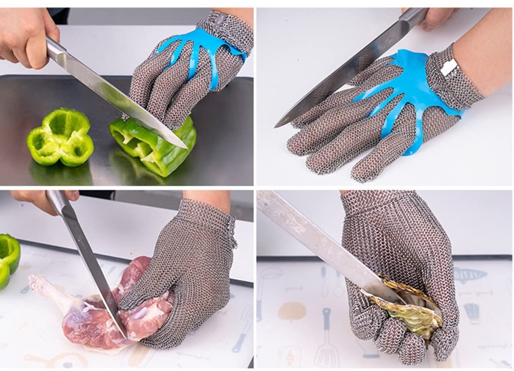 WXYZ Guantes de protección de protección de Seguridad de Nivel 9,Guantes de Trabajo de Acero Inoxidable tamaño Ajustable (Color : 3pcs/XS)
