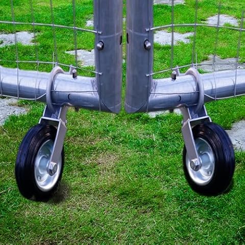 6" Gate Helper Wheels for Fence Tube Gate with 1-5/8" Thru 2" Gate Frames, Heavy Duty Farm Gate Wheel Support for Chain Link Fence, Metal Swing Gate, Prevent Gate from Sagging, 2 Pack, White Cover