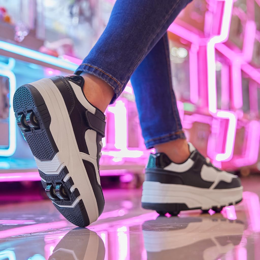 Kids Shoes with Wheels Boys Girls Roller Skate Shoes Wheeled Athletic Sneakers Suitable for Beginners