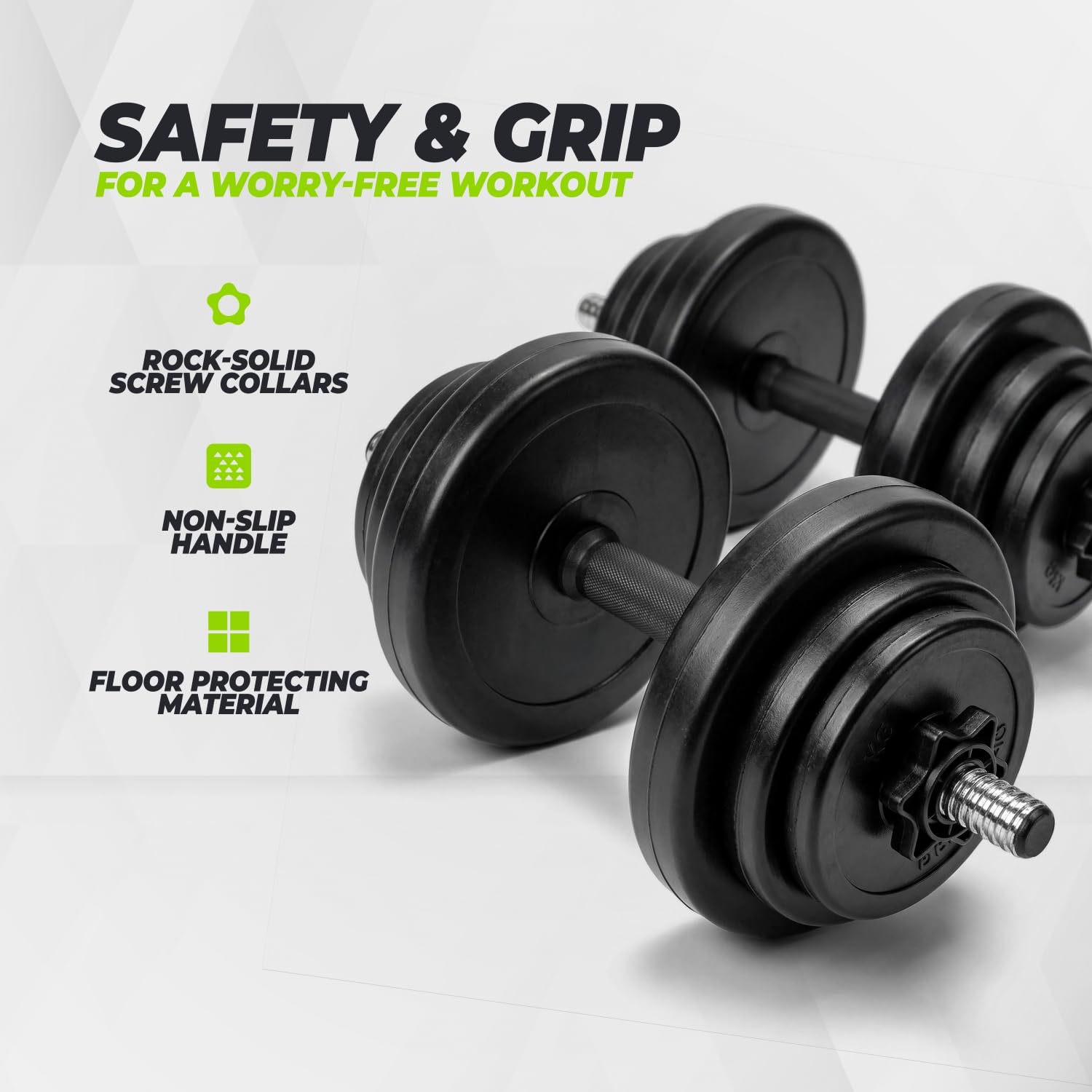 Virtufit Verstelbare Dumbbellset - Vinyl - 2 x 14 kg (28 kg) VF02001-28