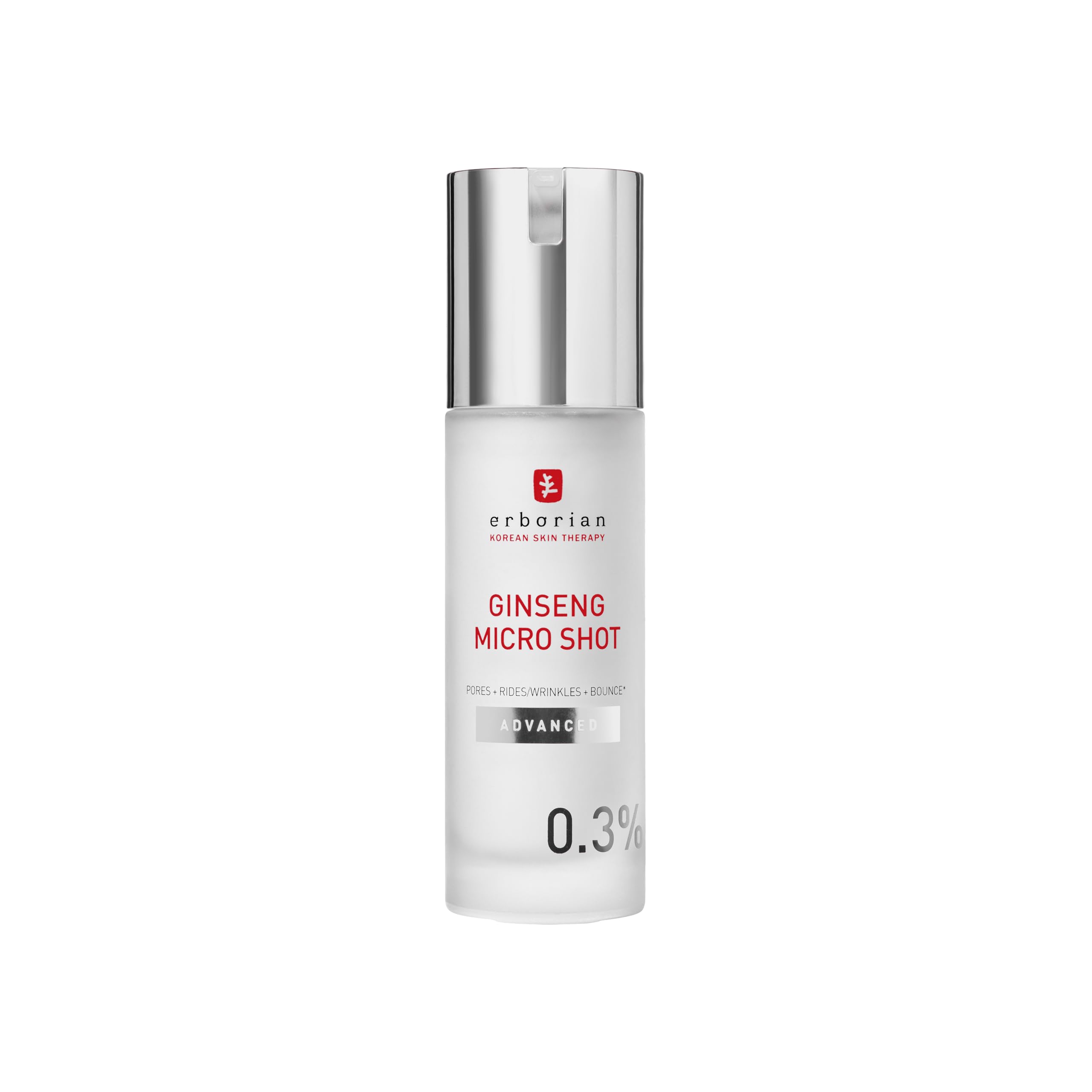 Erborian - Ginseng Micro Shot - Advanced 0.3% - Intensives Gesichtsserum - Ginseng & Collagen - Micro-Needling Inspiration - Reduziert Falten und verfeinert Poren - Koreanische Kosmetik - 30 ml