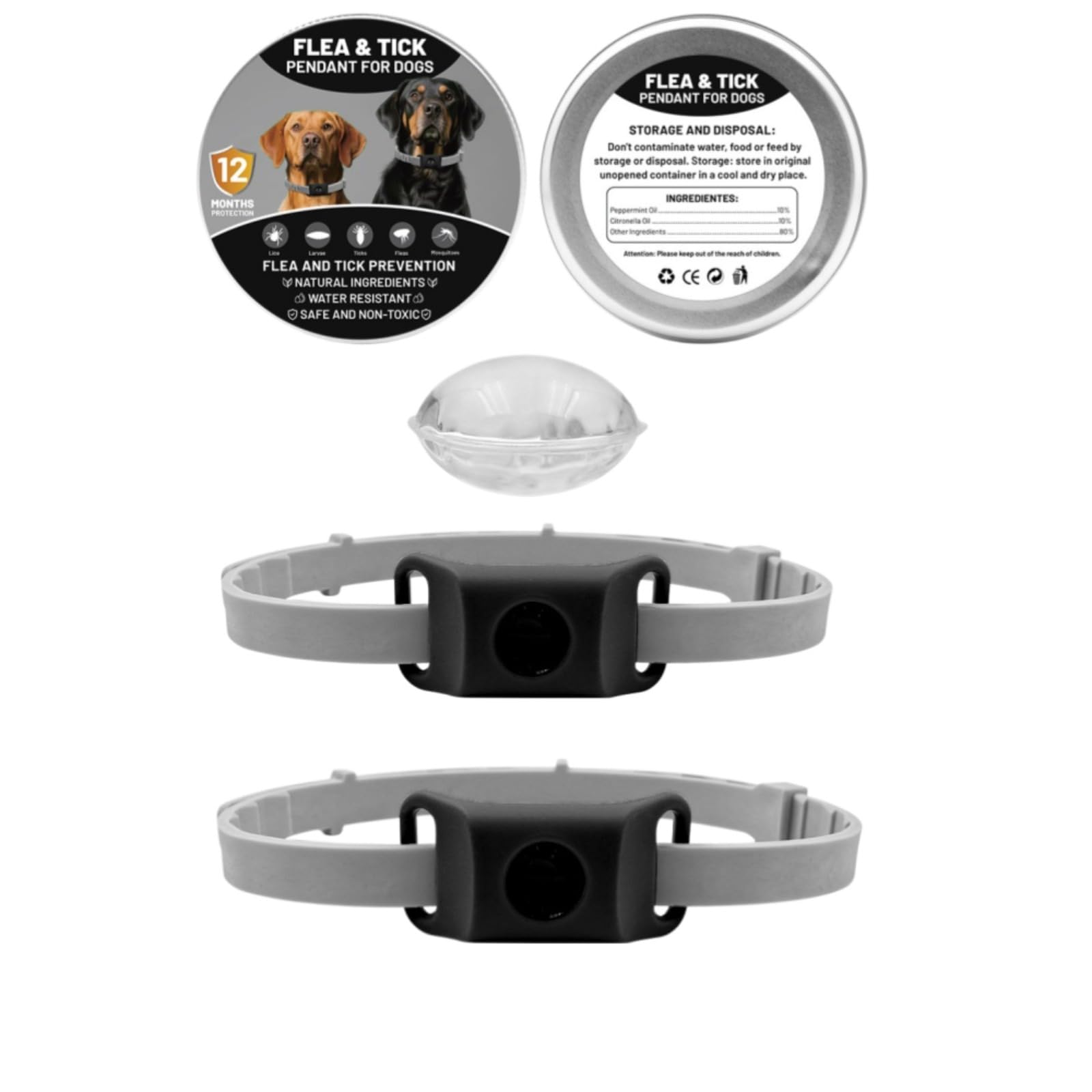Fell-Freund TickGuard Clip – Gegen Zecken Und Flöhe, Repellent-Hänger, 100% Natürliche Inhaltsstoffe (Schwarz,2 Stück)