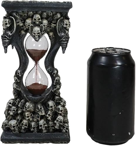 Miniatura 6 de Ebros Gift 7.5 pulgadas de alto gótico invertible pilar cementerio cráneo morphing cráneo calaveras arena temporizador figura macabra osario