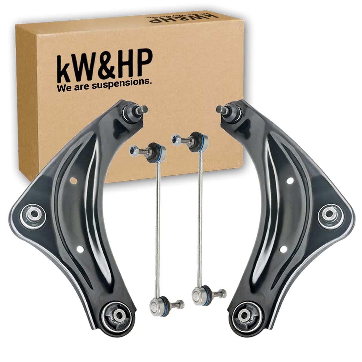 KIT 4PZ COPPIA BRACCI BRACCETTI SOSPENSIONE ANTERIORI E BIELLETTE BARRA STABILIZZATRICE DX/SX COMPATIBILE CON JUKE (F15)