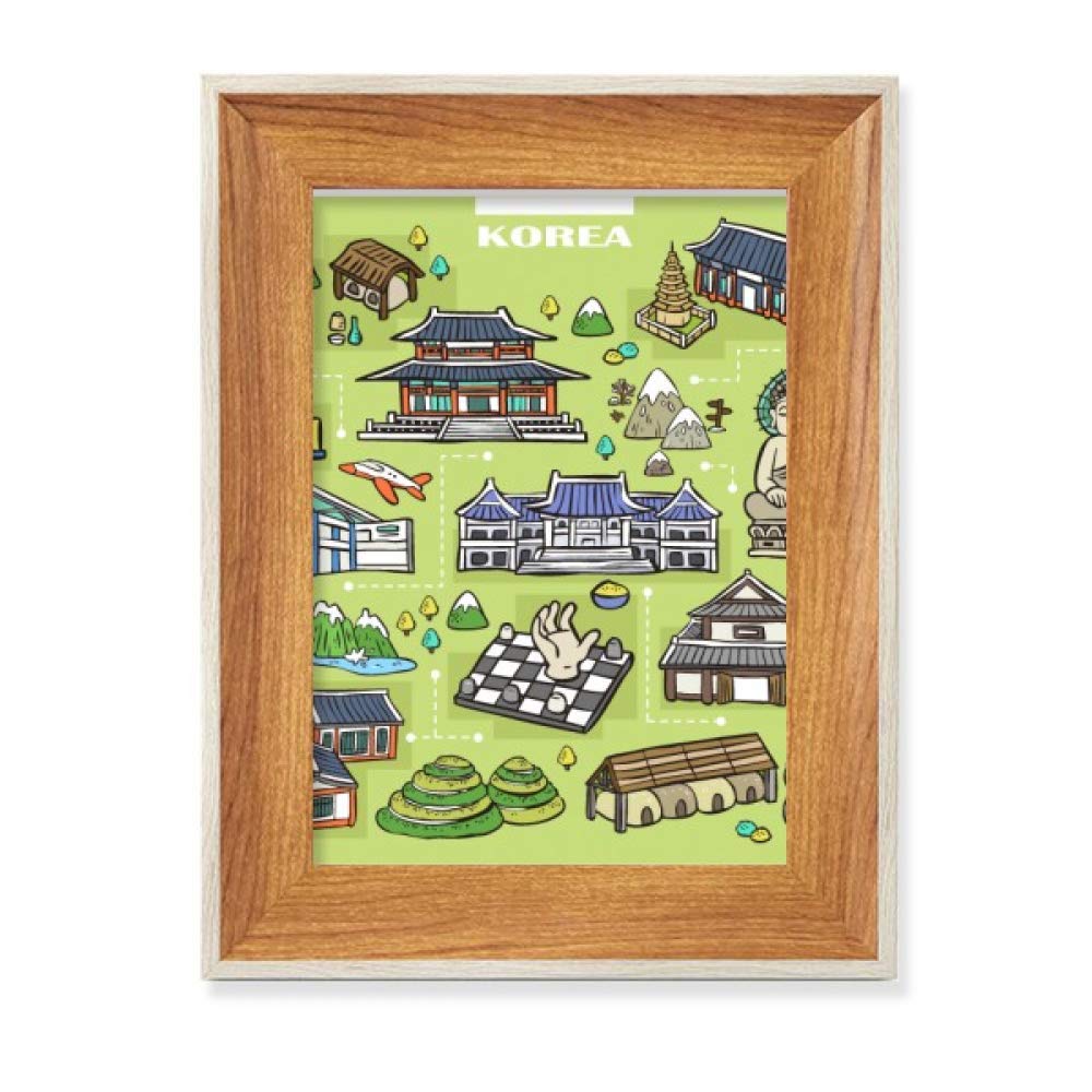 Cadre photo bois souvenir Corée du Sud pour décoration bureau